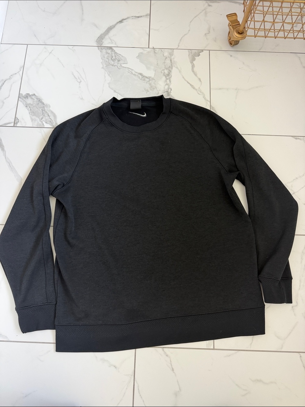 Nike Golf Dri-FIT Crew Neck Sweater in Black / Black, size L